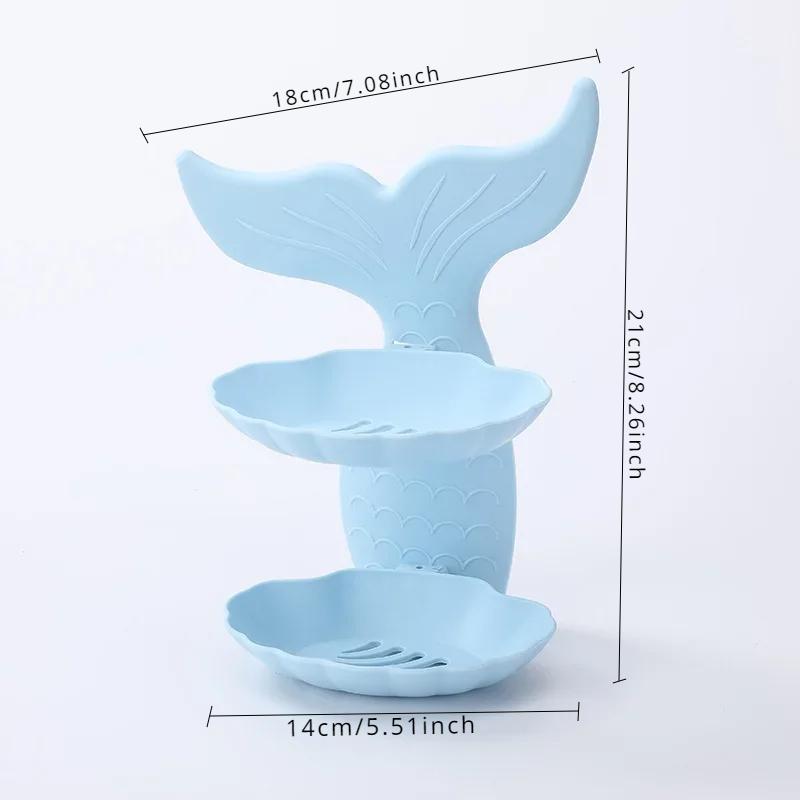 1 Unidad Jabonera Doble Capa Pez Dorado sin Marcas, Estante para Jabón Montado en la Pared, Drenaje Inodoro, Estante para Jabón sin Perforaciones