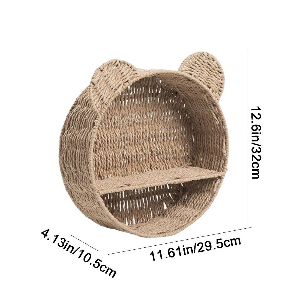 Handmade Imitation Rattan Storage Rack Cute Hanging Storage Basket  Kitchen