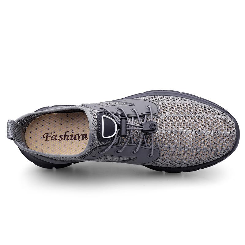 Fashion 2025 Outdoor Knit Mesh Shoes 38-46 Men's Quick-Dry Hiking Sneakers Breathable Trail Running Shoes with Non-Slip TPU Outsole