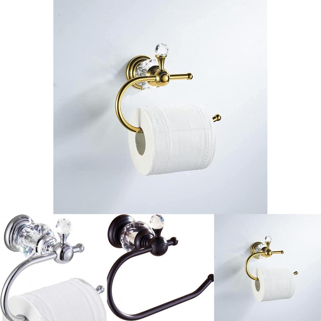 Premium Finish Paper Roll Holder With Crystal Embellishments For Wall Mount Use