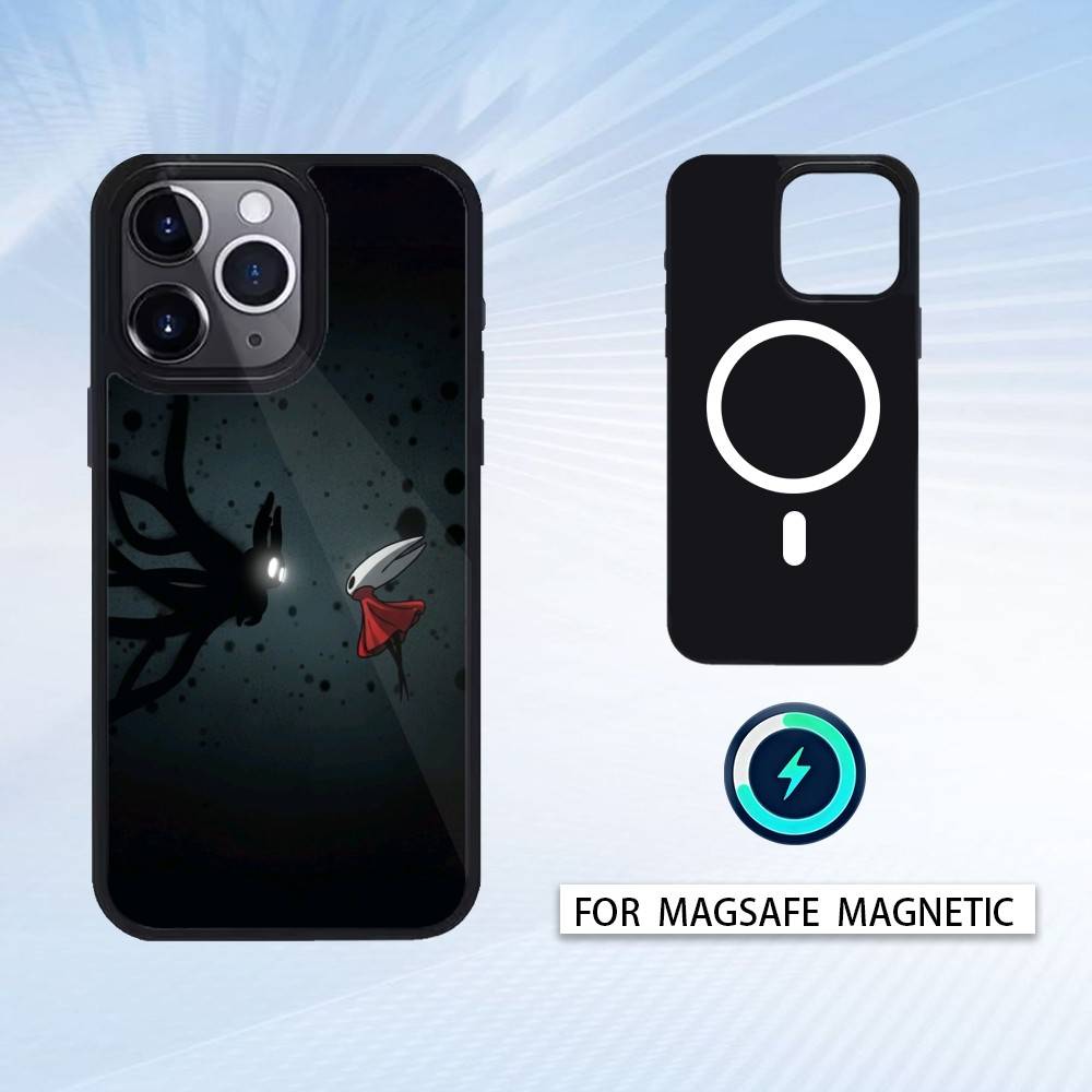 Game H-Hollow K-Knight Phone Case Magnetic For iPhone17 16 15 14 13 12 Pro Max For Magsafe Wireless Charging Cover