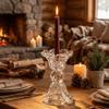 High Footed French Transparent Candle Holder Vintage Tabletop Candle Holder  Dining Room