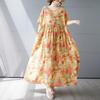 Short Sleeve Plus Size Cotton Vintage Floral New In Dresses for Women Casual Loose Long Summer