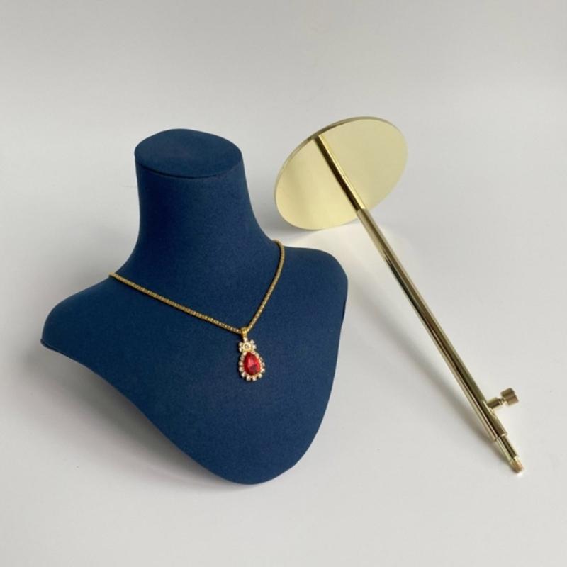 Mannequin Shaped Necklace Showcase Stand Stylish Portrait Model Jewelry Holder Tabletop Neckchain Pendant Display Rack