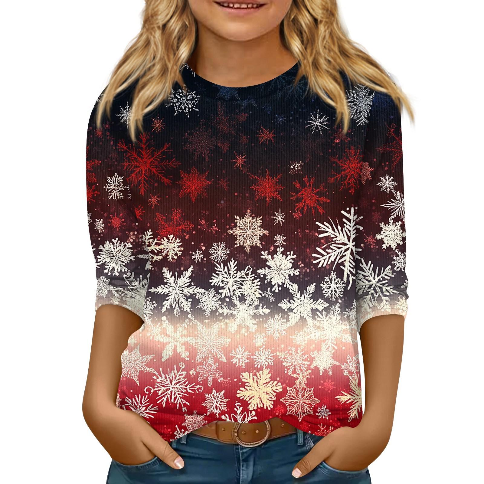 

Детская футболка с рукавом 3/4, повседневная футболка с принтом, круглый вырез, блузка-пуловер 110