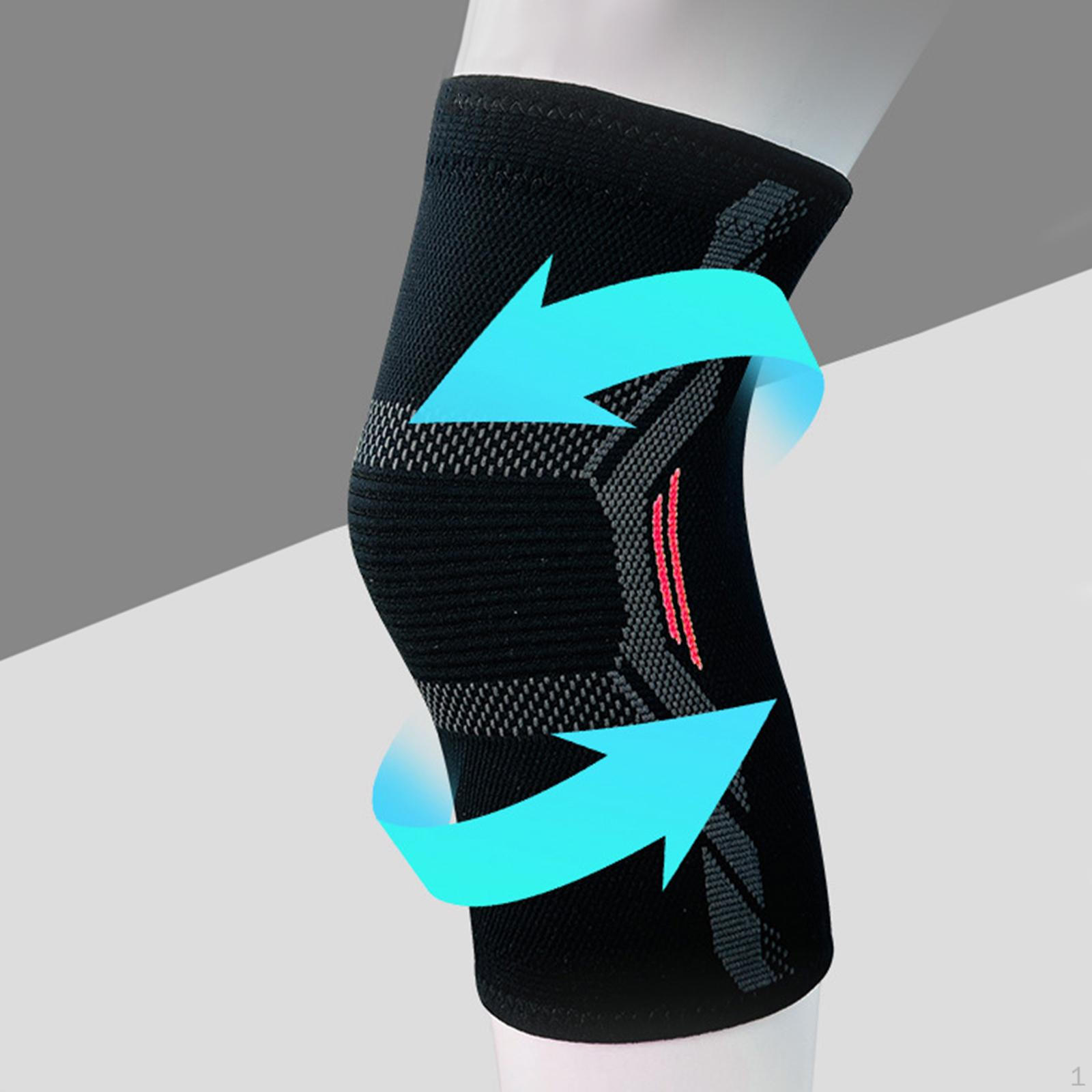 

2Pcs Knee Braces Compression Sleeve Absorb Sweat Non Slip Support Brace Protector for Red M