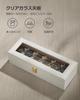 SONGMICS Watch PU Leather Watch Storage Box with Clear Stylish Watch Box for Watches and Day Gift for Men and Birthday White Case, 6-Piece Window,