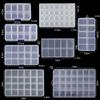 Plastic Jewelry Box 10/15/24 Compartment Slot Organizer Storage Beads Container Adjustable Jewelry Storage Box Rectangle Case