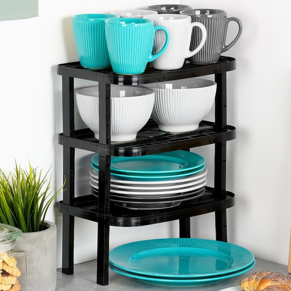 Black Kitchen Shelf 31x22x14.5 / 11.5 Cm 3 Pcs.