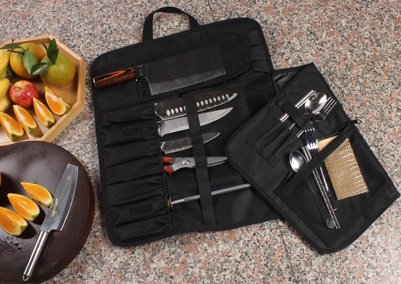 Chef's Knife and Utensil Storage Bag for Outdoor Cooking and Carving