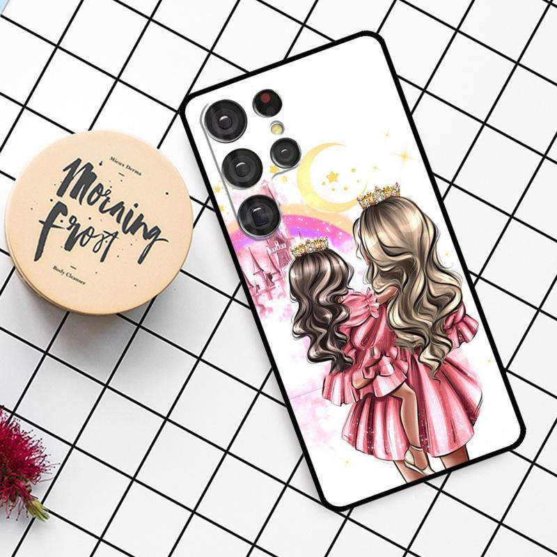 Super Mom Baby Girl Son Daughter Case For Samsung Galaxy S23 S10 S9 S8 Note 10 Plus Note 20 S22 Ultra S20 FE S21 FE Phone Cover