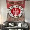 Custom Name St.Pauli Wall Tapestry Aesthetic Wall Hanging Printed Fabric Blanket Decorative Tapestries for Bedroom Living Room Home Decor
