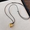 Punk Large High Polish U-Shape Horseshoe Pendant Necklace for Women Fashion Adjustable Black Leather Rope Necklace Party Jewelry