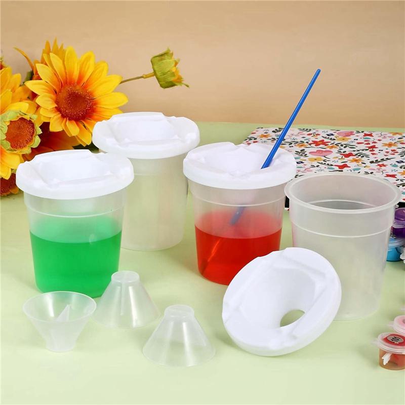 24 Packs Paint Cups With Lids For Kids No Spill Learning Color Cups Reusable Paint Containers With Lids For Young Artist