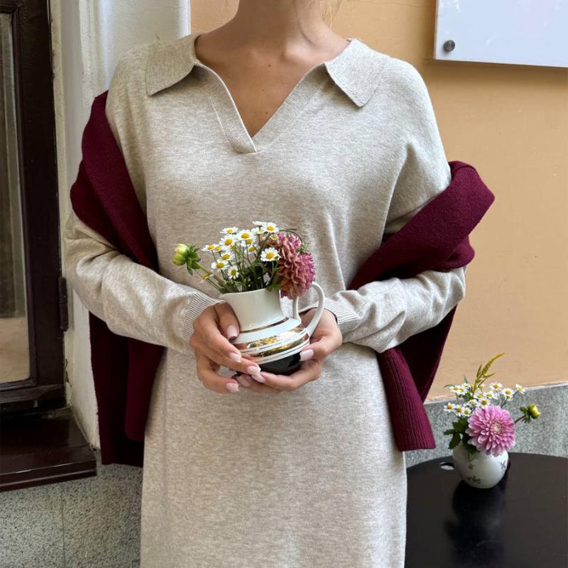 

Платье с запахом с V-образным вырезом и длинными рукавами для женщин, Элегантная офисная одежда, Эластичная удобная посадка S хаки