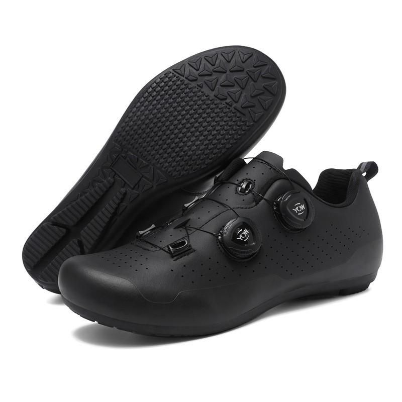 Herren-Fahrradschuhe XT3001 Mit Drehverschluss Atmungsaktives Leder-Obermaterial MTB- und Straßen-Klickpedal-Optionen