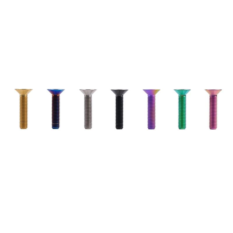 M6*10 12 14 16 18 20-70mm TC4 GR5 Titanium Alloy T30 Torx Flat Countersunk Screw Bolt for Bike Bicycle Road Bike Multiple Colors