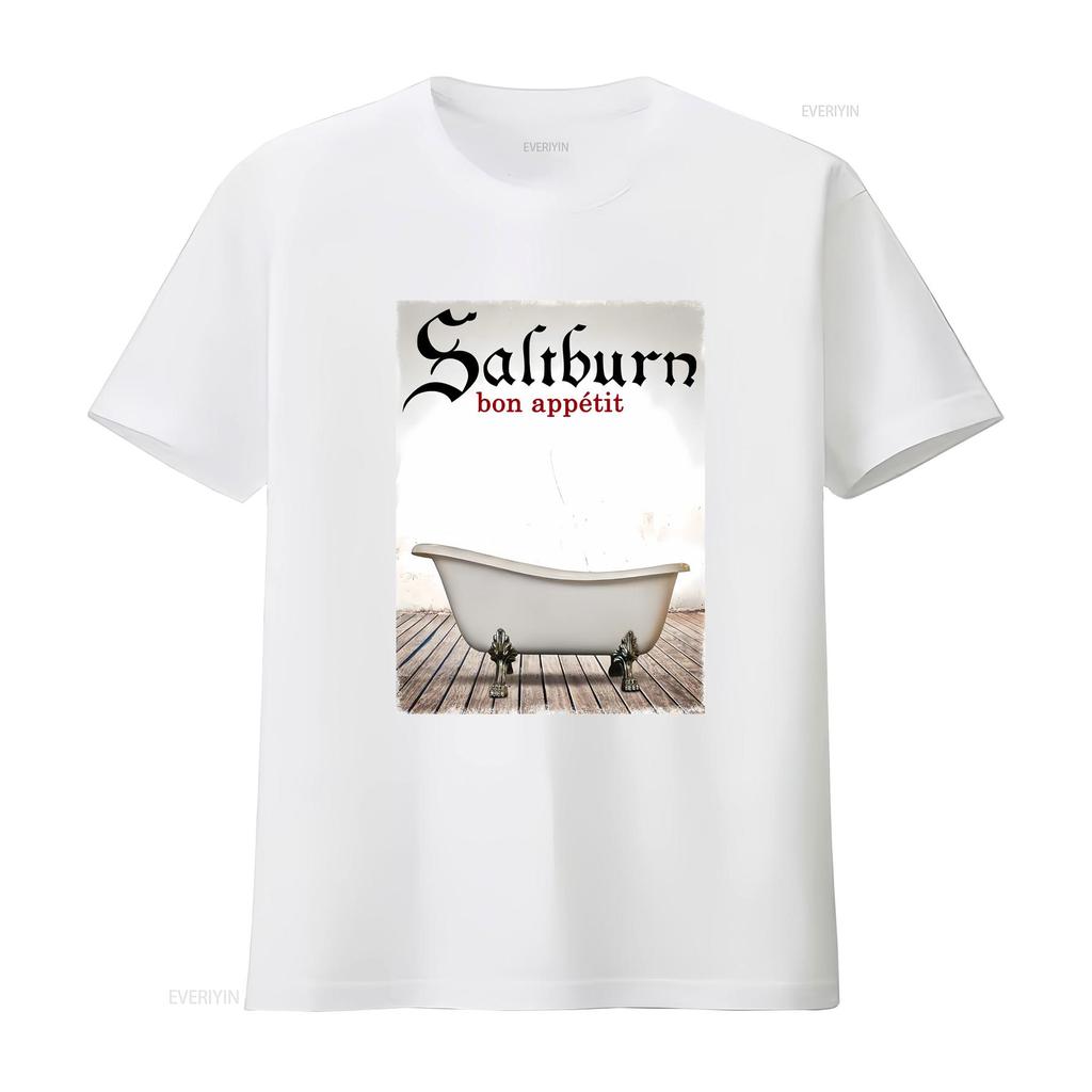 Saltburn 'Bon Appétit' T Shirt vintage Washed Slightly Casual Breathable Soft Versatile Stretched fashion graphic