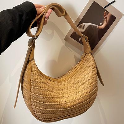 Women's Beach and Beach Bags Weaving Bag Feminine Shoulder Bag Travel Shoulder Bags