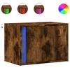 Wall Mounted Nightstands with LED Lights 2 pcs Smoked Oak