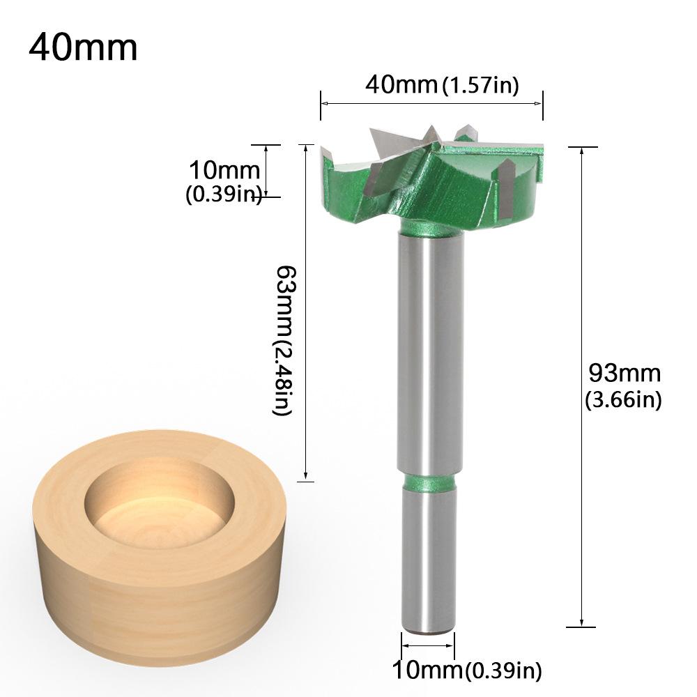 Three-Blade Woodworking Hole Opener Drill Bit Three-Blade 35Mm Punching Hinge Special Wooden Board Opening Round