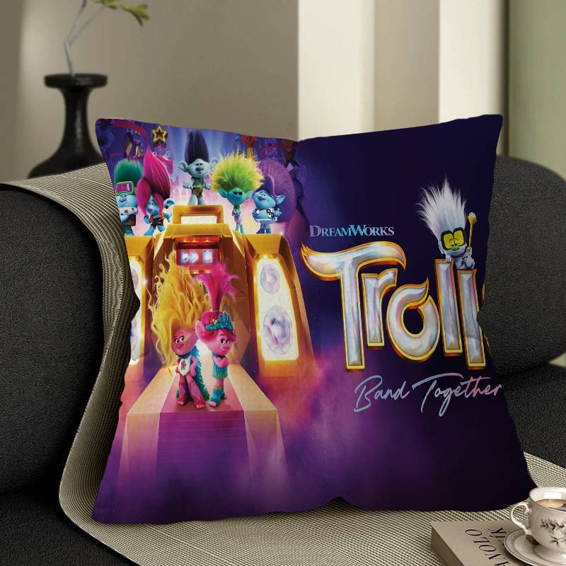 Cartoon T-Trolls Band Together 45*45cm Cushion Cover Pillow Cover Decor Pillowcase Home Pillowcase for Couch Pillow