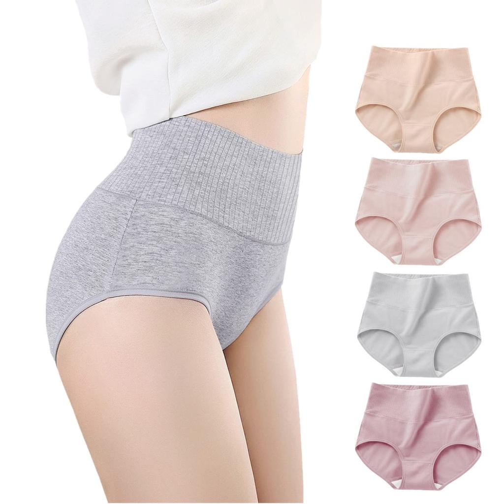 IKNIYO Breathable and Women's Deep-Fit Panties, 100% Cotton, High-Waisted, Stretchy, [5-Pack/4-Pack]