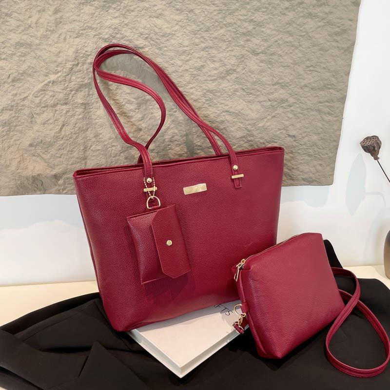 Three-piece Bag, Simple and Large-capacity Spring New Fashion Commuter Handbag, Textured Shoulder Bag
