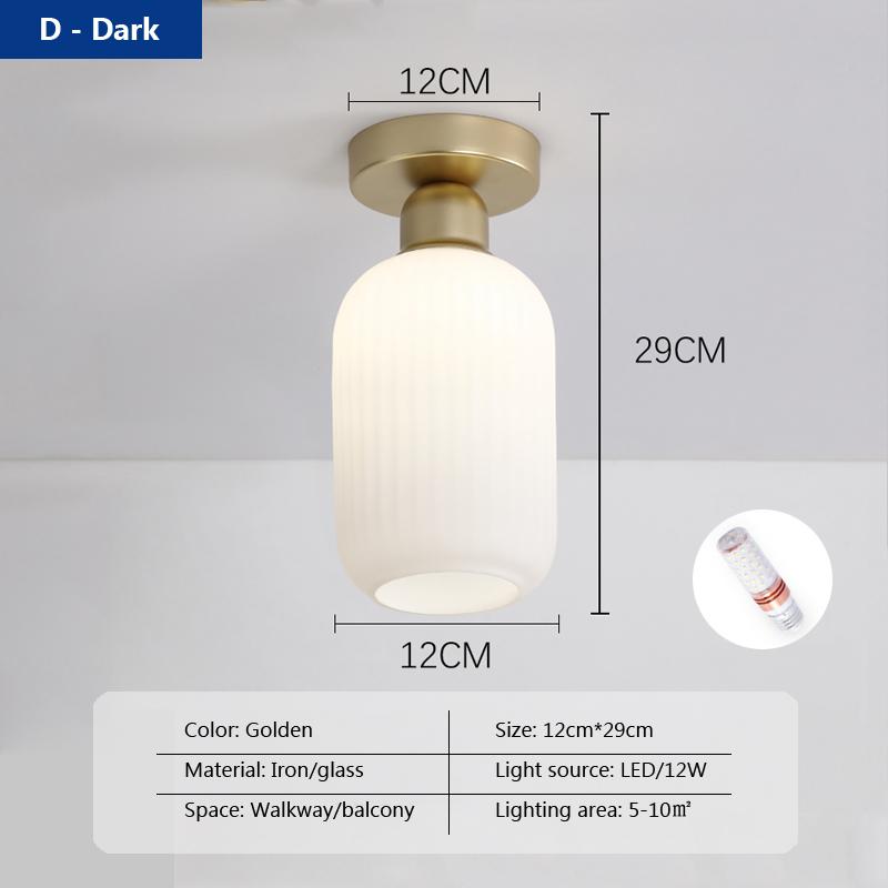 Lumină de tavan nordică lampă de sticlă balcon casă dressing lumină lux american simplu coridor intrare hol lumină de culoar