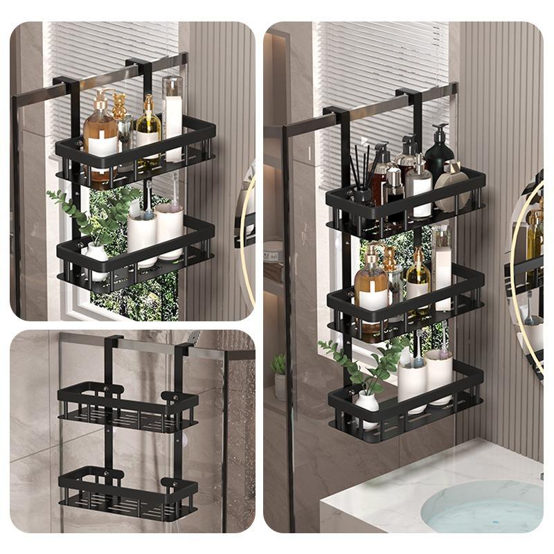 2/3 Tier Shower Organizer Rack No Drill Hanging Design Bathroom Caddy for Shower Essentials Storage Shelves