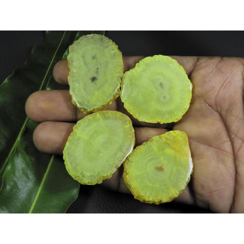 285Cts. Dyed Solar Durzy Agate 4Pcs Crystal Loose Gemstone Lot 30X40-29X45MM A-219