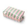 Waterproof PVC Striped Cosmetic Bag with Zipper for Travel