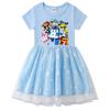 Korean Style Starry Rainbow Sequins Princess Dress - Short & Long Sleeve Options for Girls