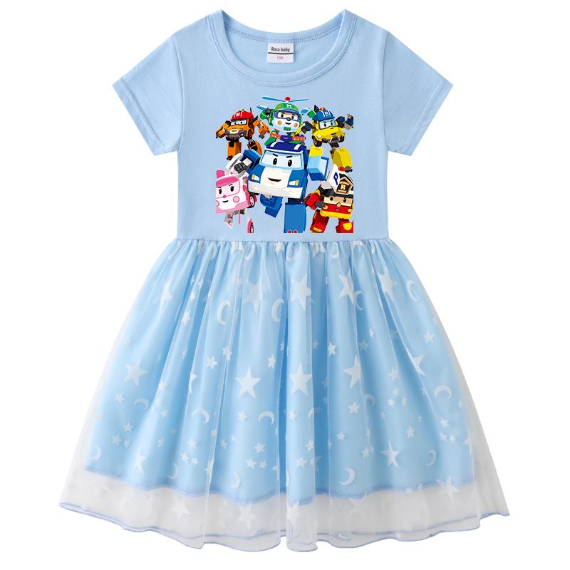 Korean Style Starry Rainbow Sequins Princess Dress - Short & Long Sleeve Options for Girls