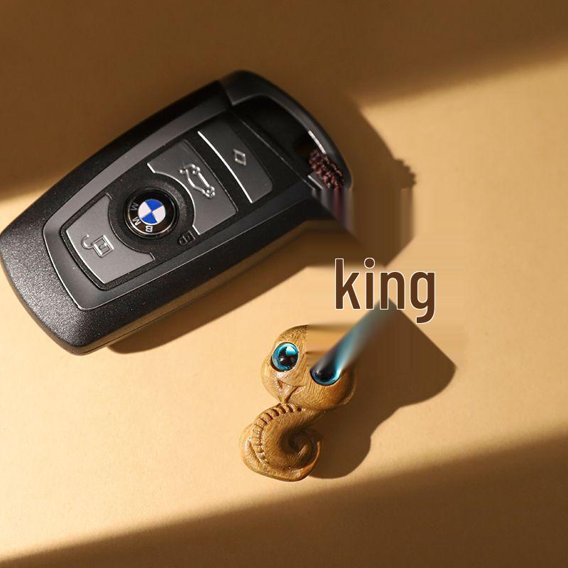 Green Sandalwood Zodiac Snake Keychain Pendant for Men and Women