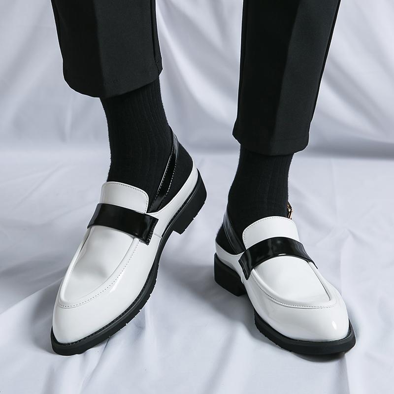 Fashion Summer White Wedding Dress Shoes Men's Business Office Sandals High Quality Mens Loafers Brand Outdoor Flat Bottom Driving Shoes