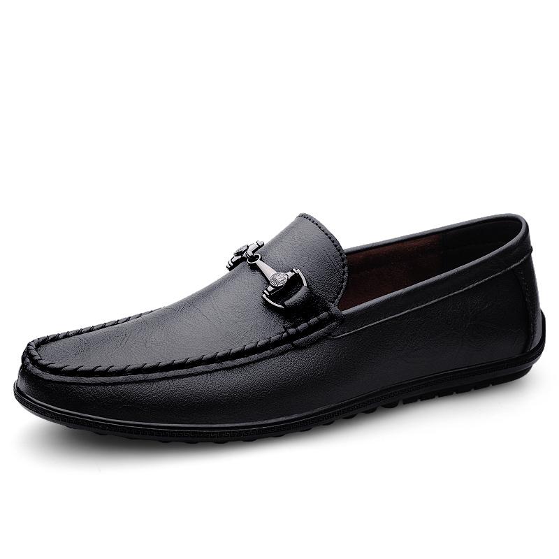 

Модные летние лоферы из натуральной кожи, дизайнерская мужская повседневная обувь ручной работы, мужские слипоны на плоской подошве, обувь для отдыха, мокасины 46 чёрный
