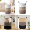 Cotton Rope Woven Dirty Clothes Basket With Handles For Laundry Room And Home Use