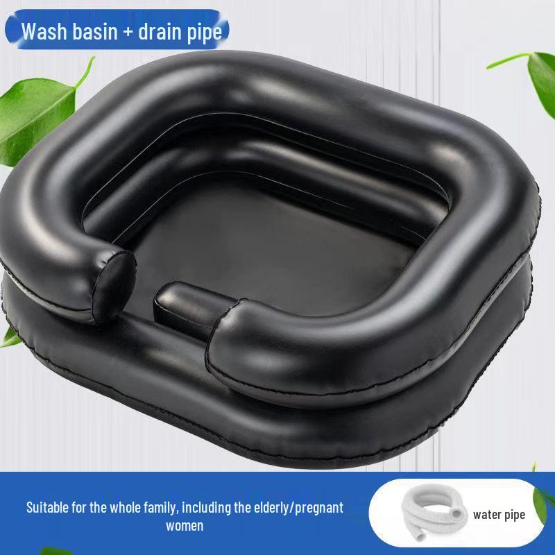 Bassin gonflable pour shampooing – Idéal pour les personnes alitées, post-opératoires, enceintes ou qui doivent rester allongées pour se laver les cheveux.
