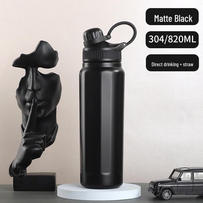 MRSIKEY Stainless Steel Insulated Sports Bottle with Straw