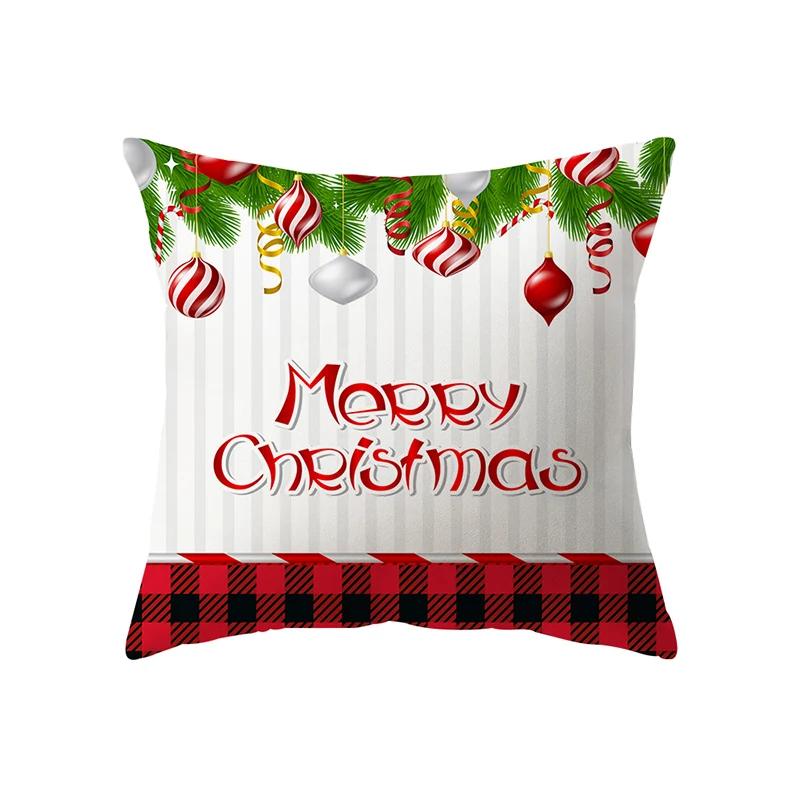 Merry Christmas Cute Santa Claus Print Pattern Cushion Cover Home Living Room Sofa Decoration Square Pillow