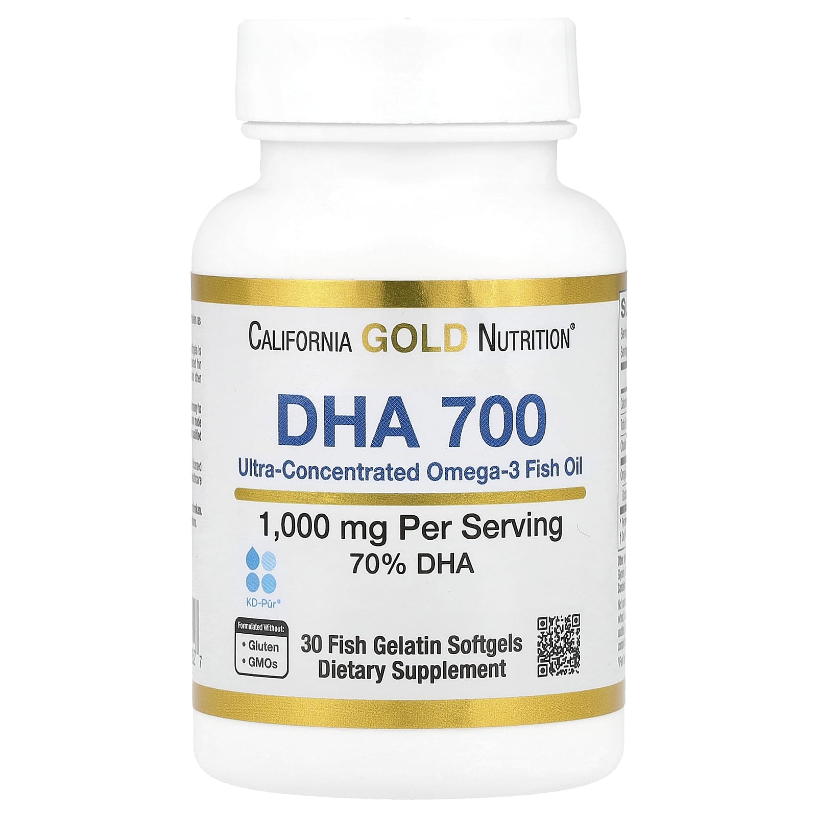 

Dha 700 Fish Oil, Highly Concentrated, 1,000Mg, Fish Gelatin Softgels 30