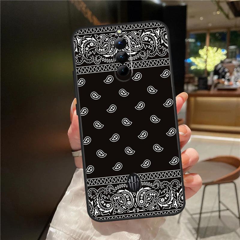 Black Bandana Paisley Case For ZTE Nubia Red Magic 10S 9S 8S 10 9 8 11 Pro Plus 6 7 6S 7S For RedMagic 10 Air Cover