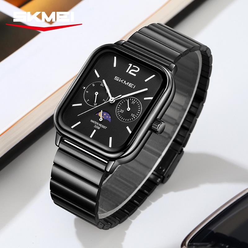Fashion Waterproof Time Clock Wristwatches Business Movement Quartz Watches For Men Women Dress Watch Square Dial