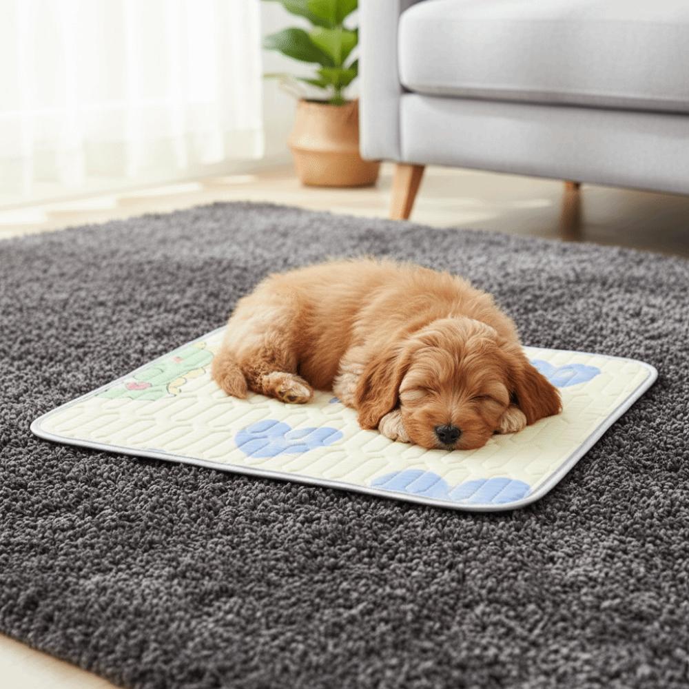 Breathable Cooling Dog Mat Washable Pet Nest Mat Cartoon Pattern Cat Floor Pad  Car Travel