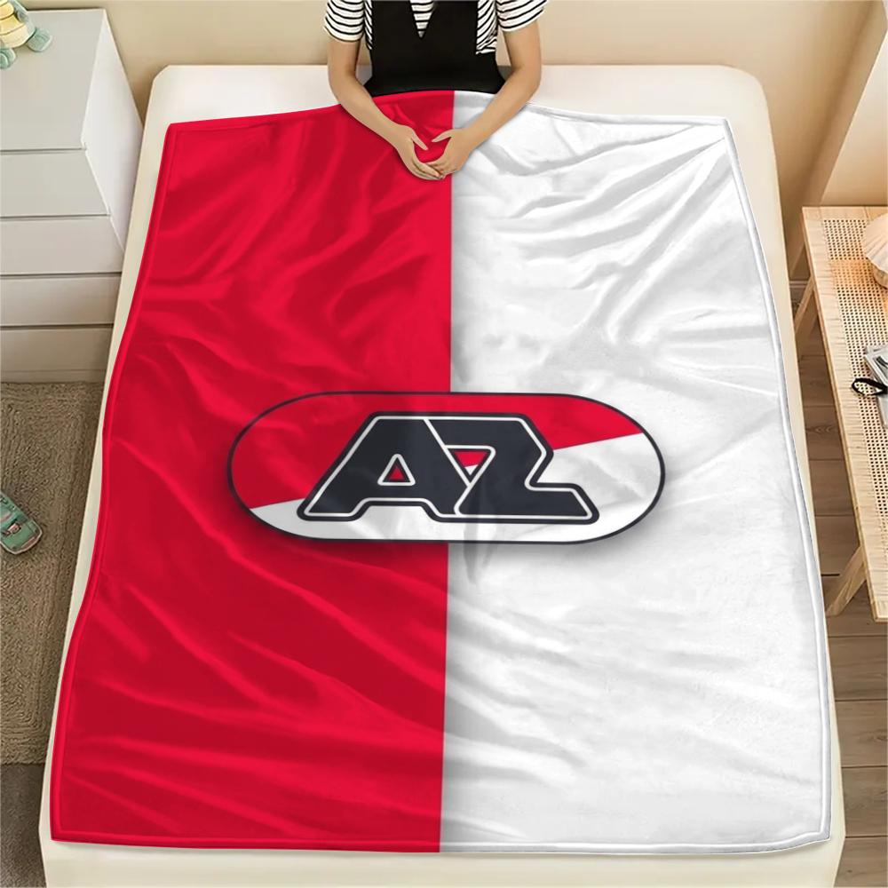1 Stück AZ Alkmaar Aufdruck Flanelldecke, Hohe Qualität, Bequem für alle Jahreszeiten, Heimdekoration, Wärme und Komfort, Perfekt für Weihnachtsgeschenke