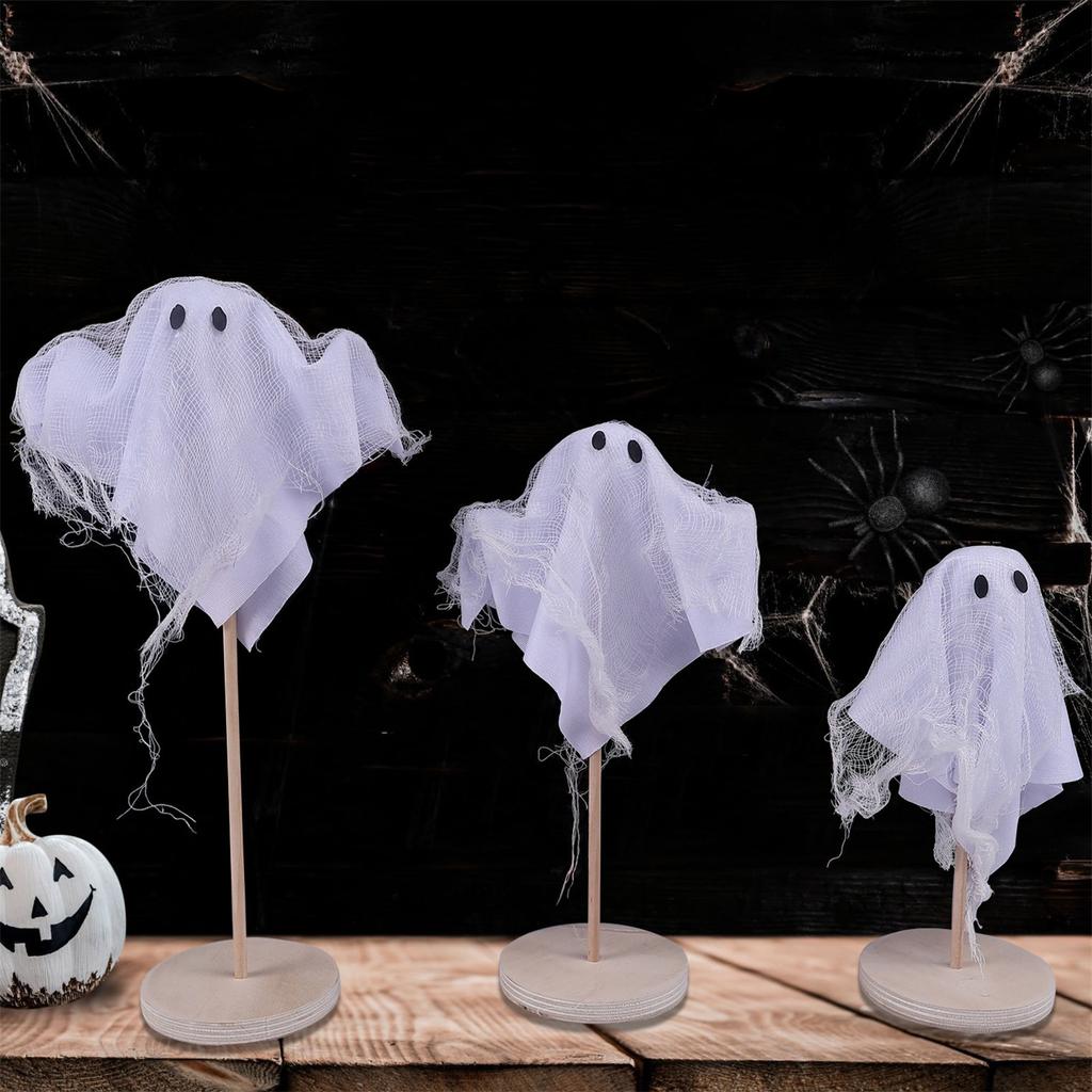 3pcHalloween Party Decoration Witch MagicBroomAtmosphere Layout Props Color Mesh Pumpkin GhostSmall Ornaments