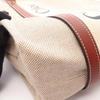 Used Chloe WOODY Medium Tote Tote Bag canvas leather Beige Brown Used Women
