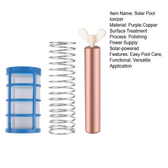 Solar Pool Ionizer Pool Copper Ion Generator Copper Solar-powered Ionizer Pool Cleaner for Above Ground In-ground Pools Spas