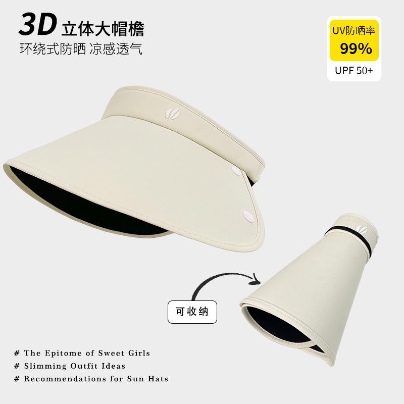 

Wrap-around eaves empty top sun protection hat women s summer versatile outdoor riding UV protection sun hat 56-60 (Foldable)